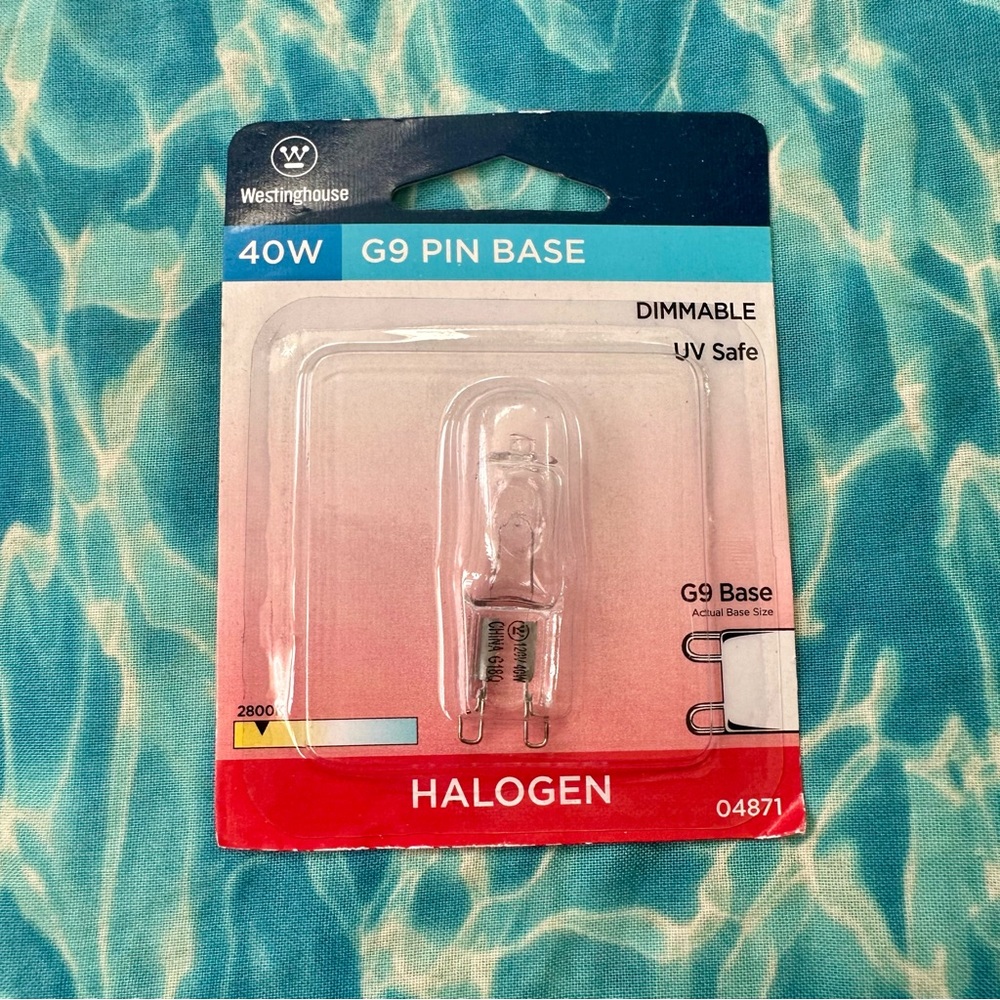 Westinghouse 40W G9 Pin Base Halogen Light Bulb Dimmable UV Safe Clear T4 New‎